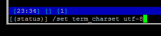 [(status)] /set term_charset utf-8