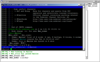 (screenshot of mIRC and Irssi)